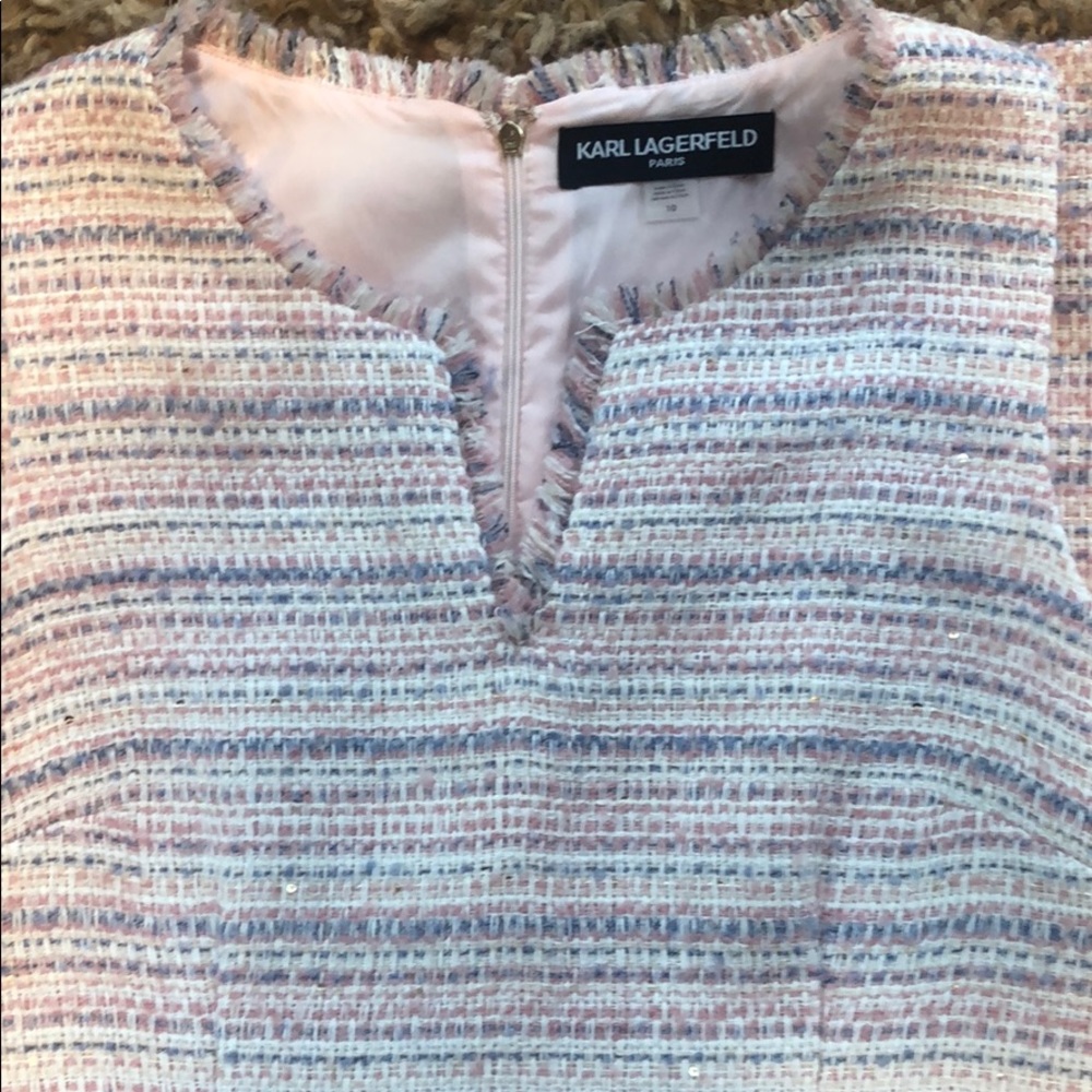 Karl Lagerfeld Tweed Shift Dress NWT - Picture 4 of 5